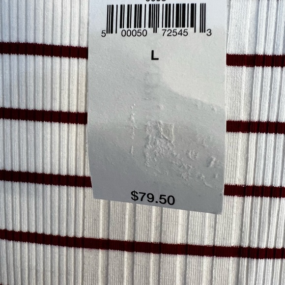 NWT banana republic Striped ribbed midi dress. Sz: L - Picture 2 of 7